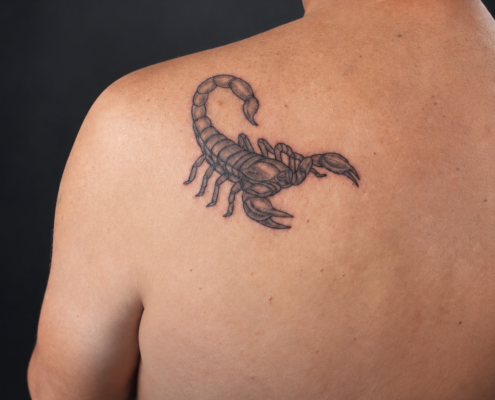 Tatouage scorpion réalisé par L'Art de l'Expression Tatouage au Havre