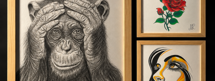 Dessins réalisés par L'Art de l'Expression Tatouage au Havre