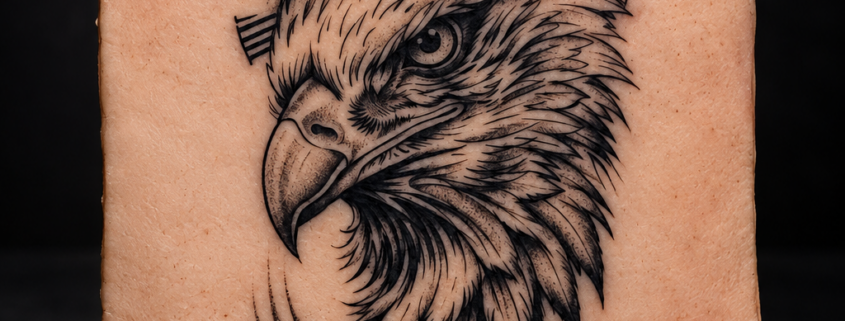 Entraînement tatouage aigle par L'Art de l'Expression Tatouage au Havre